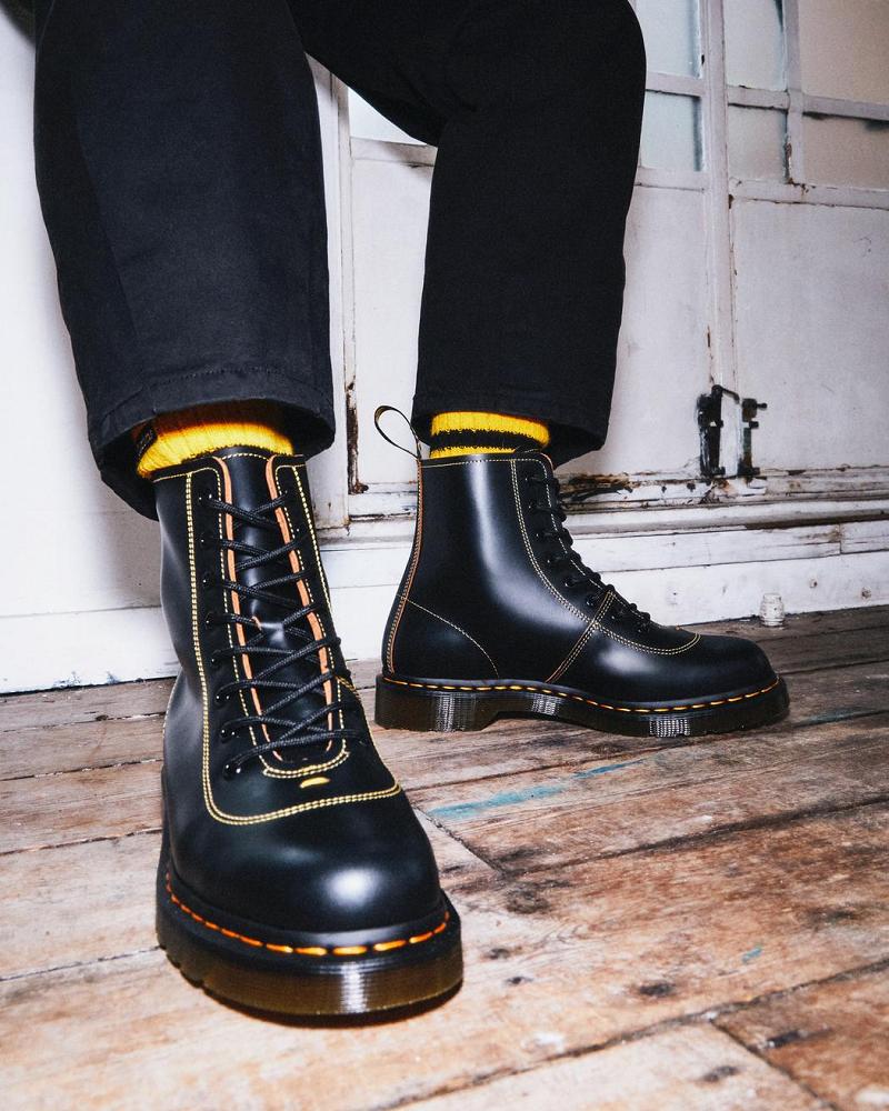 Dr Martens Pharamond Vintage Smooth Læder Ankelstøvler Dame Sort | DK 64QMA